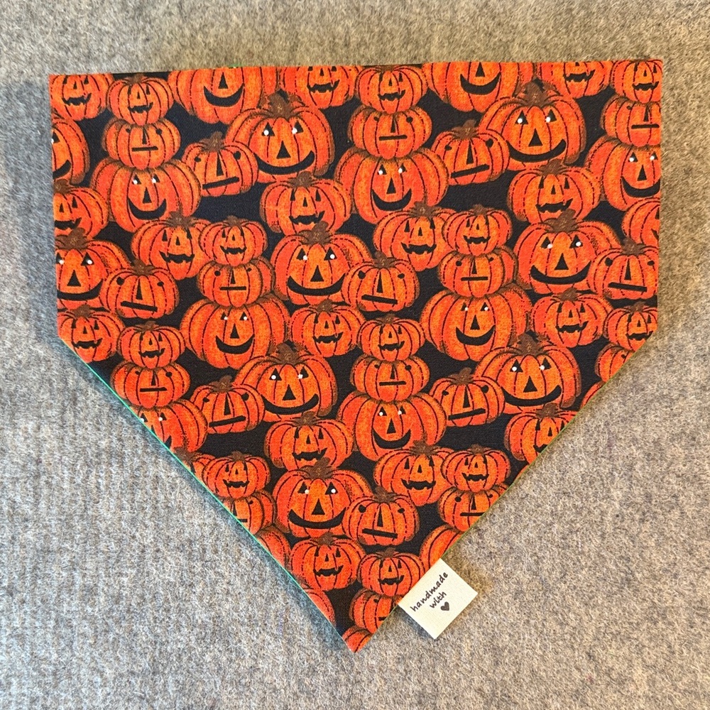 Halloween Pumpkin Scrunchie Dog Bandana